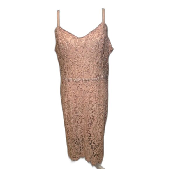 Simply Styled Floral Lace Pink Slip Maxi Dress Womens Stylish Fashion - Picture 5 of 6